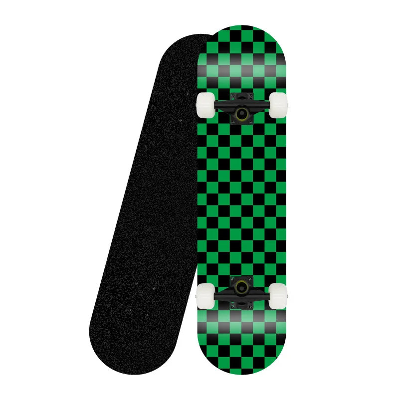 Nuevo Hot LY * R 80*20CM serie de cuadrícula en blanco y negro monopatín doble vertical cubierta de cuatro ruedas Penny Board tabla larga