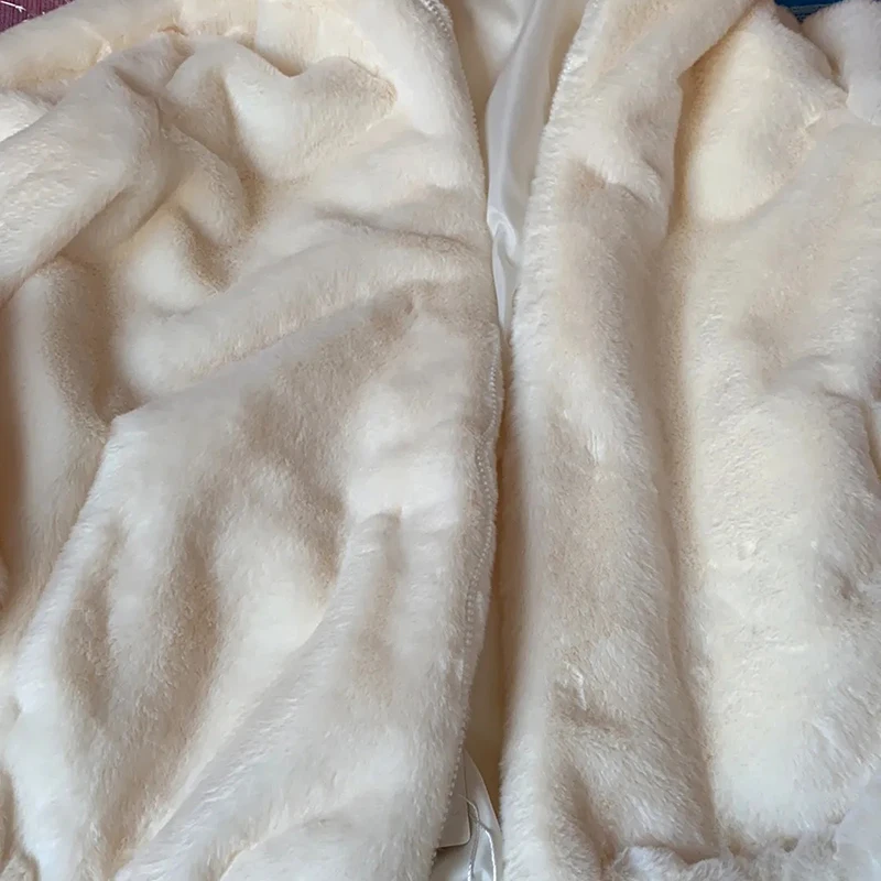Women Winter Thick Warm Faux Fur Jacket Solid Zipper Hooded Imitation Mink Fleece Short Fur Coat Streetwear Plush Outerwear