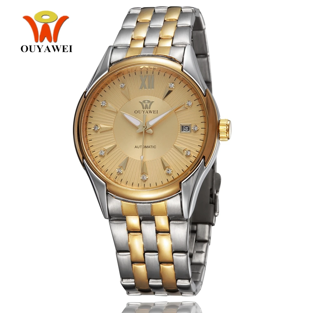 

Luxury Gold Mechanical Men Watches Automatic Self Wind Waterproof Dress Man Wristwatch Business Male Clock relogio masculino