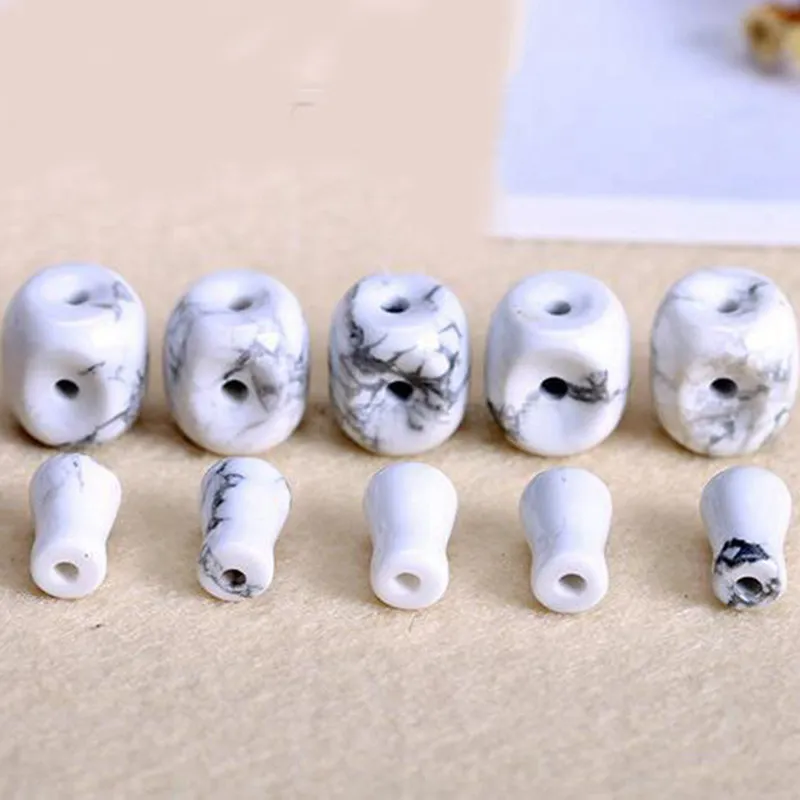 Natural Stone Three Hole Beads 12/14/16/18/20mm Column Shape Necklace Bracelet Jewelry Accessories 5Pcs wk185