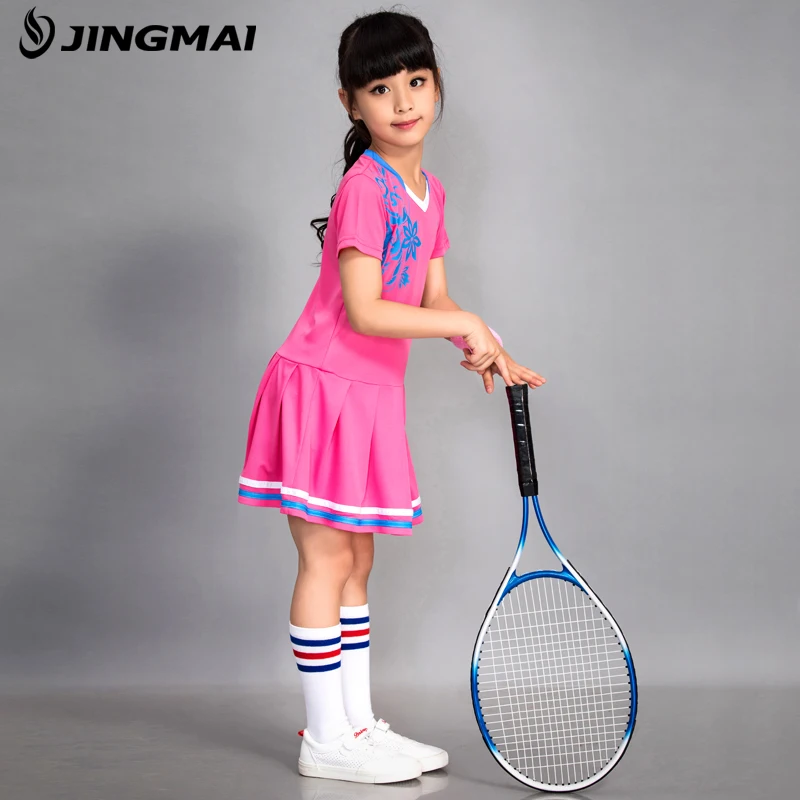 Children\'s Tennis Badminton Dress Girls Breathable Quick Dry Summer Tennis Suit Sports Dress with Short Pants