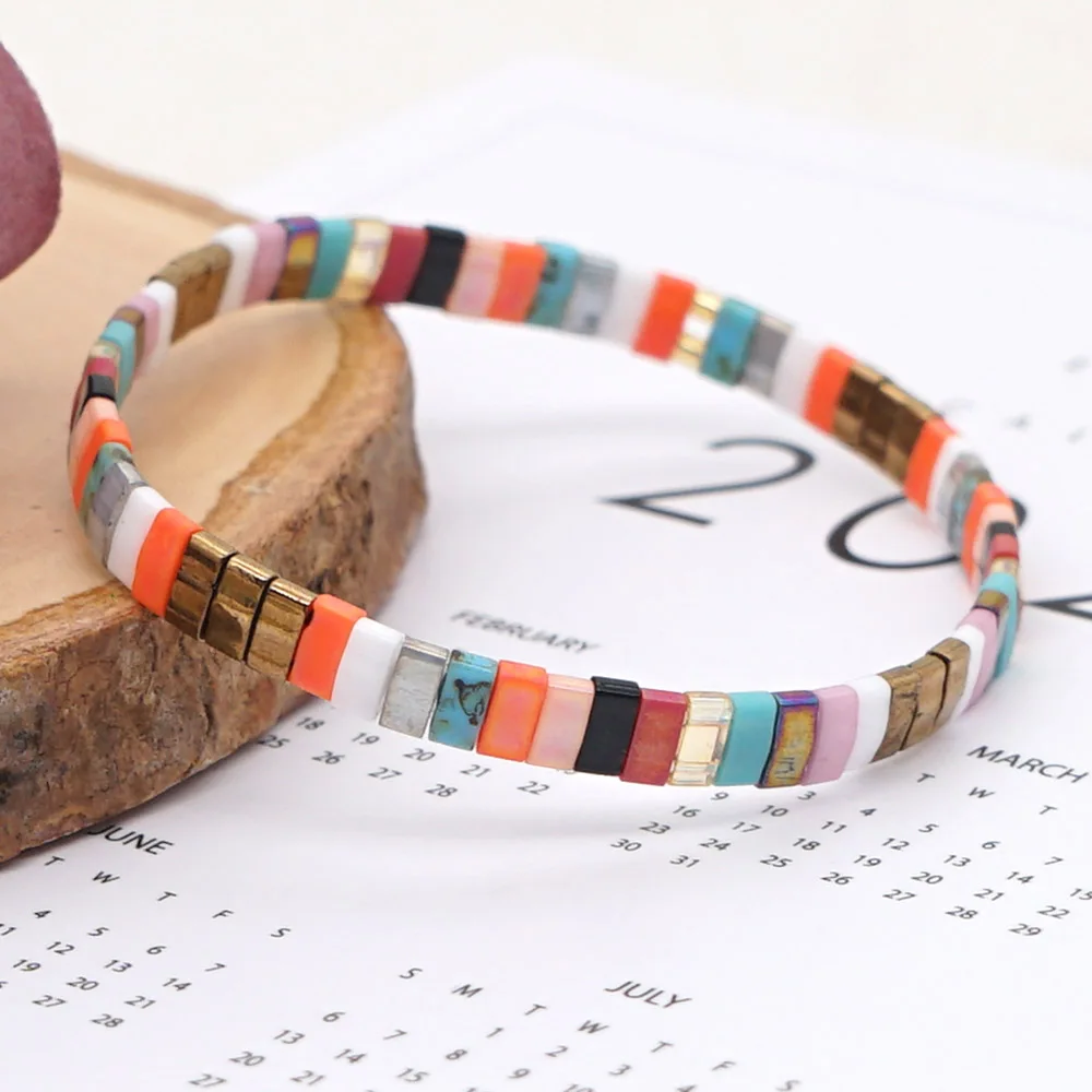 Go2Boho Boho Summer Miyuki Bracelet Real Japan Tila Glass Beads Bracelets For Women Handmade Friends Gift Pulseras Jewellery