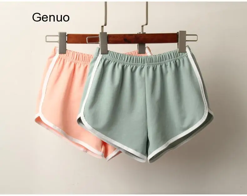 

Sports Shorts Women Summer 201New Candy Color Anti Emptied Skinny Shorts Casual Lady Elastic Waist Beach Correndo Short Pan