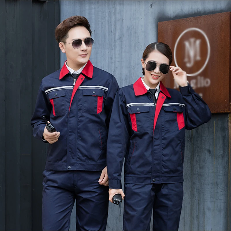 

Work Clothing Set Men Women Reflective Safety Jacket+pant Autumn Winter Machine Repair Welding Workshop Coverall Working Uniform