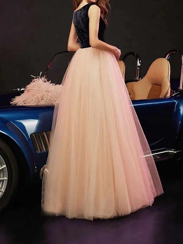 Vintage Pearl Pink długa formalna suknia 2023 V Neck Top Velevt Prom sukienki na przyjęcie nowe szaty De Soirée Vestidos Noche