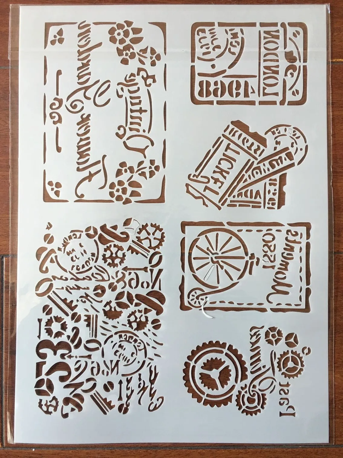 4pcs / set A4 Clothes sewing machine  Stencils Painting Coloring Embossing Scrapbook Album Decorative Template image 3