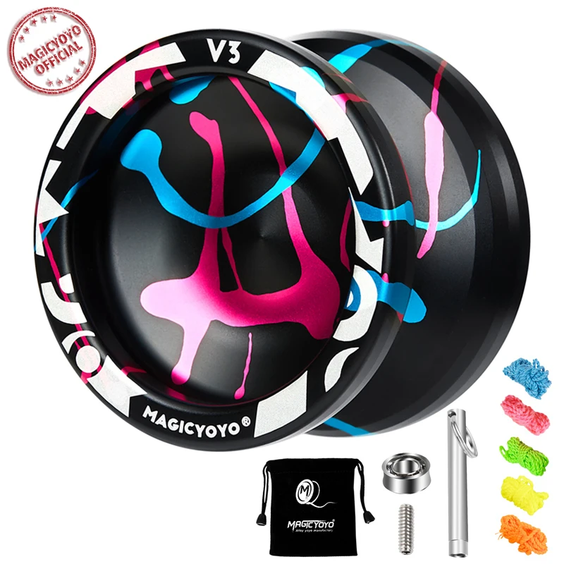 MAGICYOYO V3 Professional YoYo Metal Responsive Yo Yo for Kids Beginner Replacement Unresponsive Yoyo Bearing for Advanced Toys