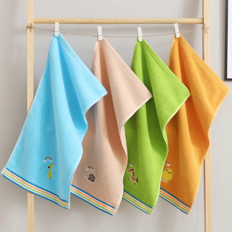 

Children's towel Pure cotton face wash household small rectangular cotton soft absorbent household small towel Pure cotton