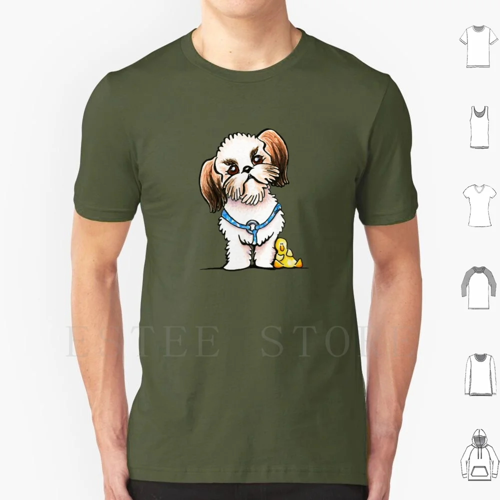 Shih Tzu Ducky T Shirt DIY Big Size 100% Cotton Gold White Shih Tzu Liver White Shih Tzu Shih Tzu Cute Dogs Ink Pencil Shih Tzu