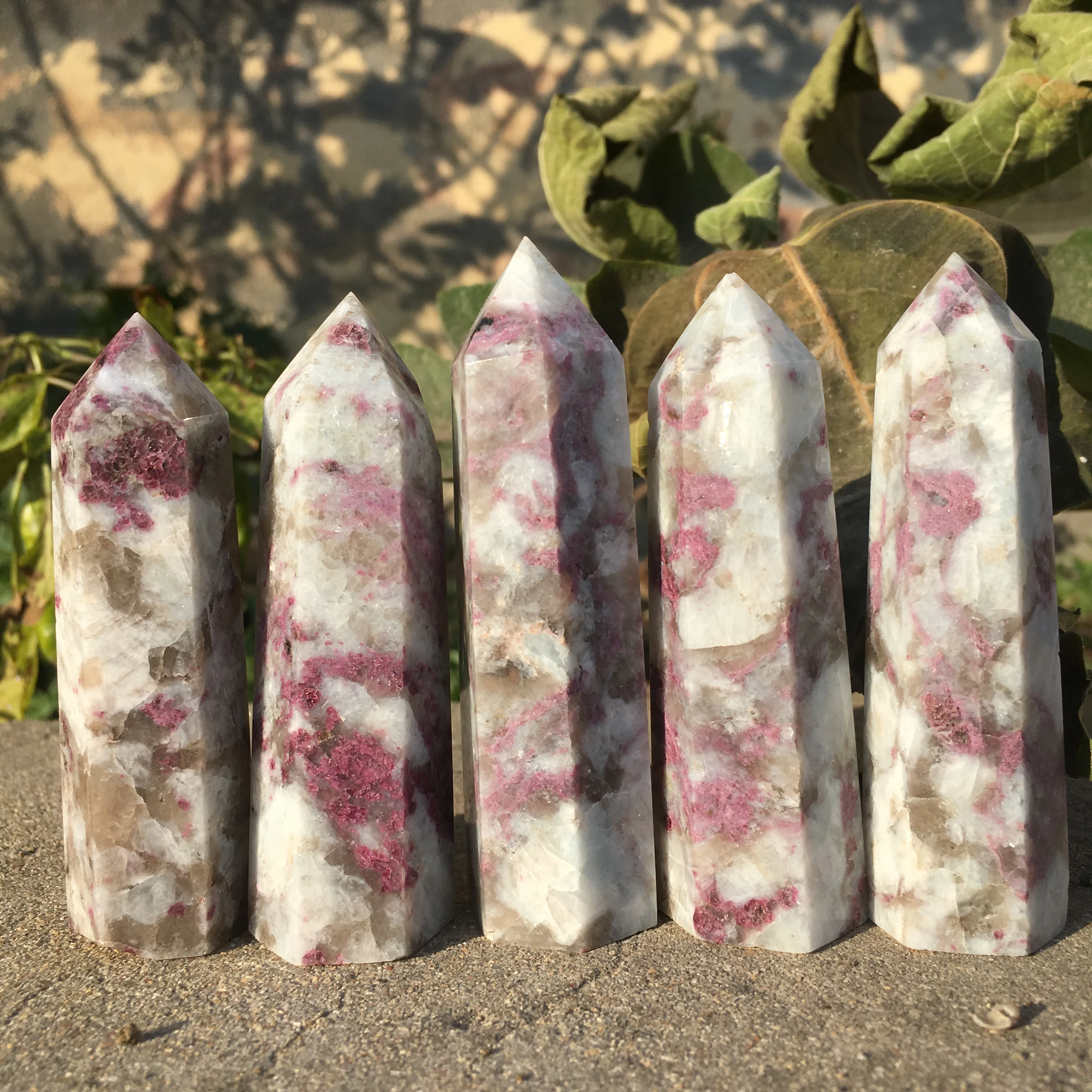 Natural Rubellite Quartz Wands Pink Red Tourmaline Crystal Obelisk Point Healing Decoration Stone Products Indie Home Gems