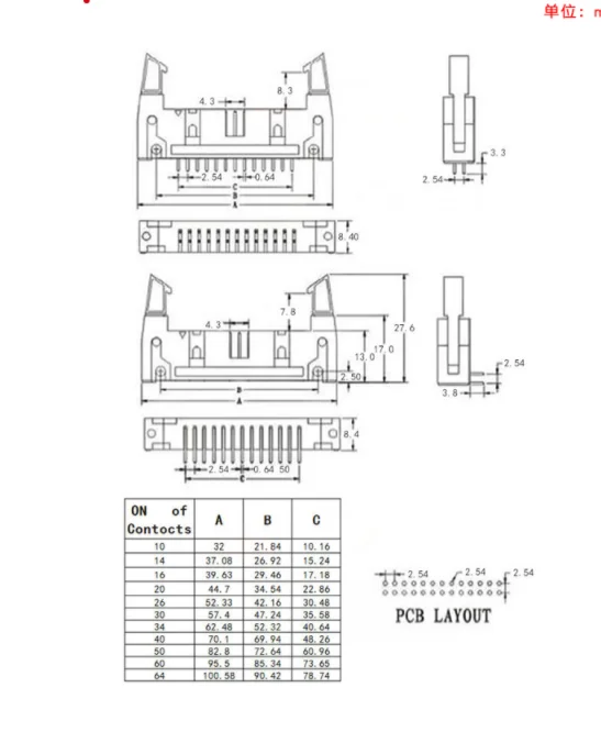10 peças!!! Soquete de buzina simples com agulha curvada 2.54mm drive/20/14/16/64p soquete de fivela