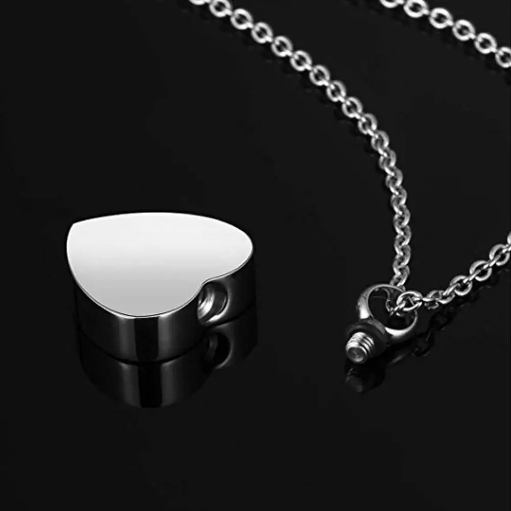 Stainless steel heart cremation jewelry keepsake pet ashes urn pendant necklace to store ashes/hair