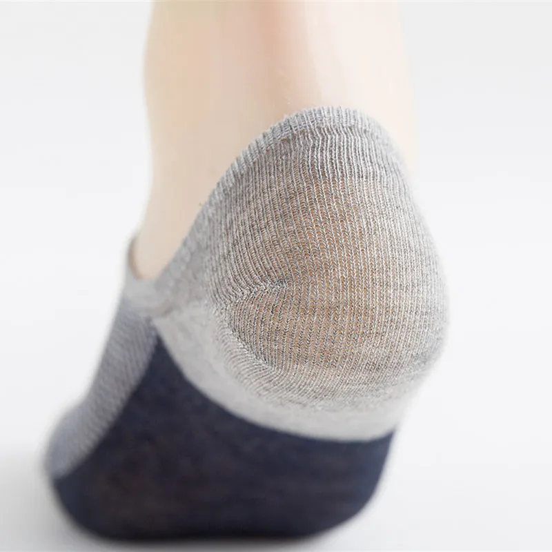 5Pairs moda wysokiej jakości człowiek antypoślizgowe silikonowe niewidoczne skarpety uciskowe męskie skarpetki oddychające Meias bawełniane
