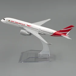 1/400 Airbus A350 Air Mauritius Miniature Aircraft Model 16cm Alloy Airplane Toy Children Kids Gift for Collection Decoration