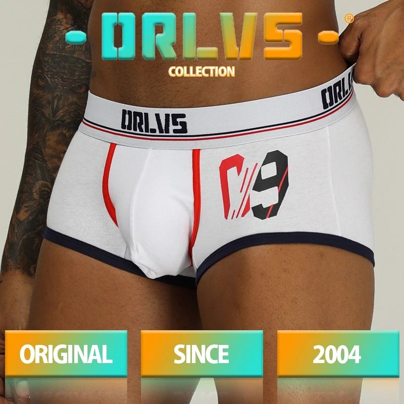 ORLVS Brand Men Underwear Sexy Boxers Cotton Breathable Comfortable Underpants Penis Pouch Male Panties Cueca Tanga Men Shorts