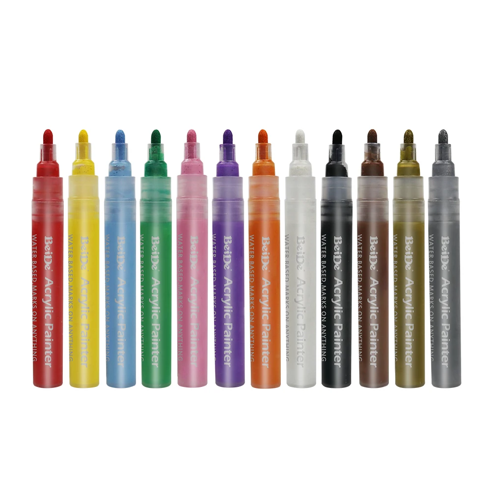 Acrylic Paint Markers, 56 Colors Extra Fine Point Acrylic Paint Pens Set , Permanent Water Based