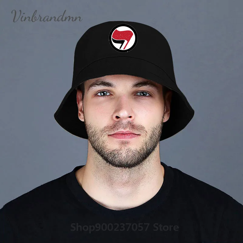 ANTIFA Antifascist Anarchy Anarchist Fisherman Hat peace Flag 3D symbol Fashion Print Gorros Fishing Fisherman Hat