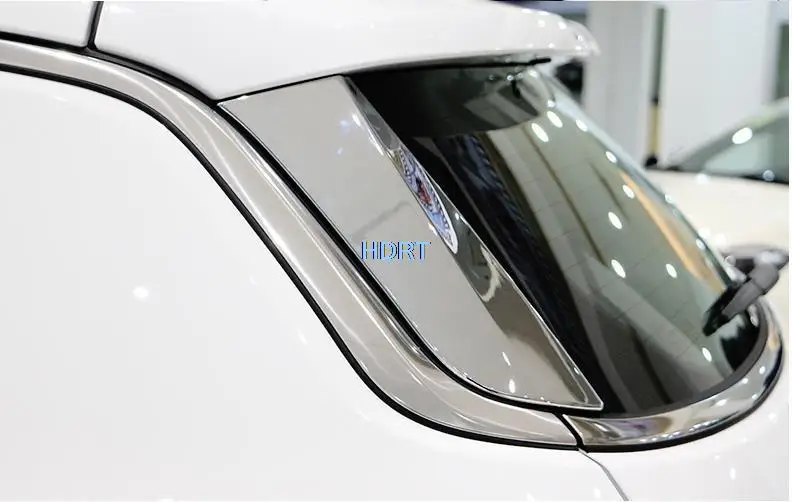 For Jeep Compass 2017 2018 2019 2020 Car ABS Chrome Trim Rear Window Sequin Glass Spoiler Side Triangle Molding Part 2pcs