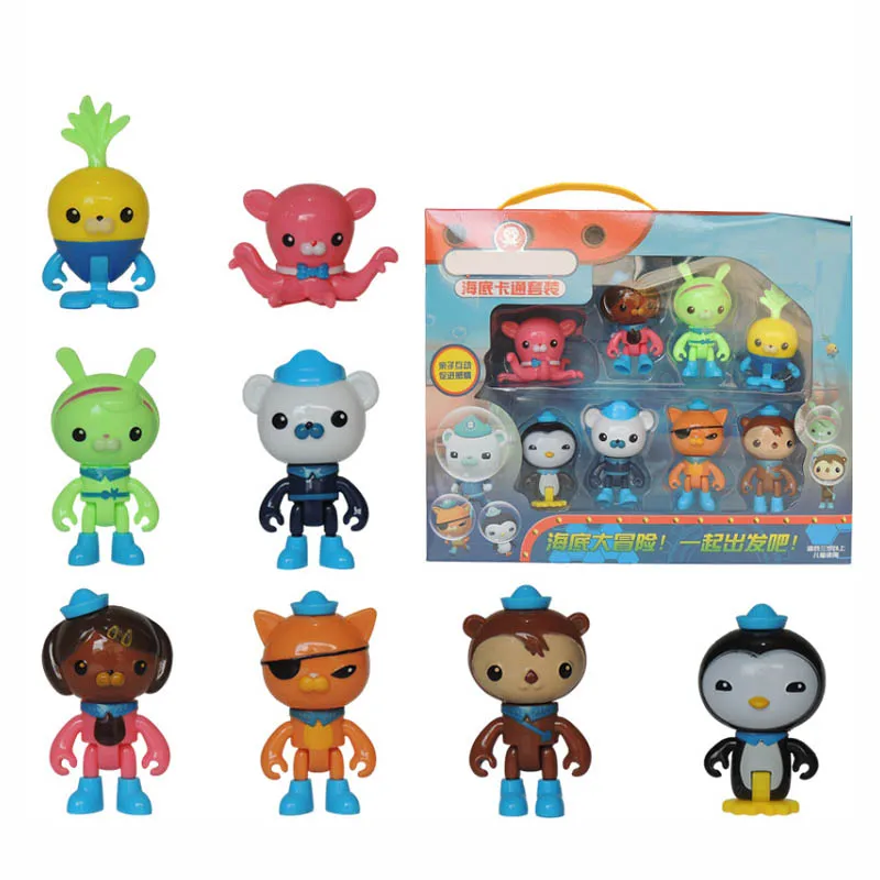Figuras de acción de octonautas para niños, juguetes de regalo de Peso, Capitán Barnacles, pingüino, Shellington, Dashi, Tweak, Inkling, 8 unids/set por Set