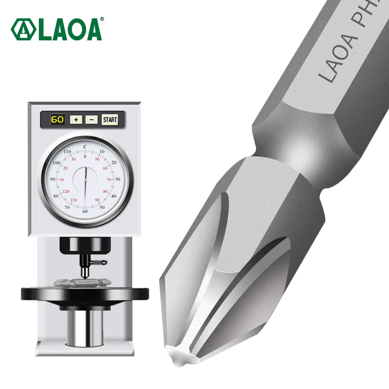 LAOA 10pcs Cacciavite Elettrico Bits1/4 "Forte Magnetismo Cacciavite Phillips PH2 65 millimetri Due Estremità