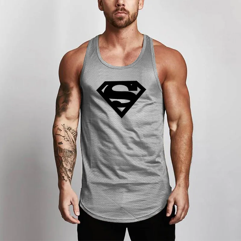 Brand Mesh Gym Mens Tank Top Fitness Workout Fashion Casual Stringer Undershirt Singlets Sleeveless Shirts Bodybuilding Vest