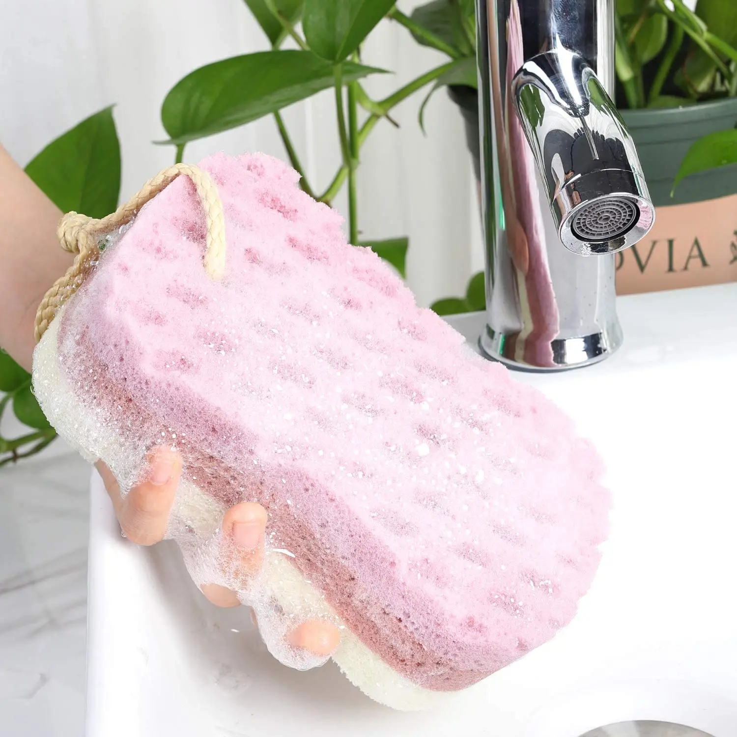 3 Pcs Bath Sponge  Loofah Body Scrubber Shower Sponge for Body Wash Bathroom, 3 Colors  Bathing Sponge Bathing Accessories