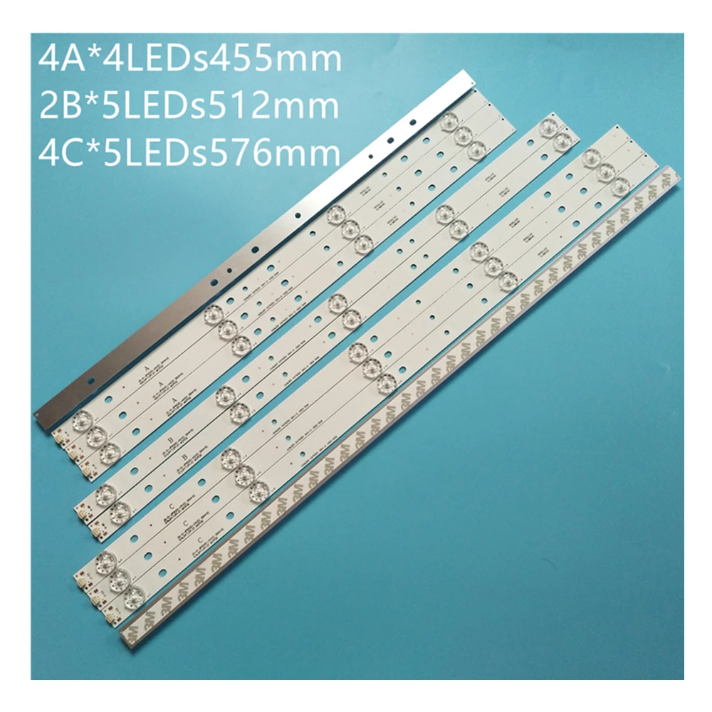 

4A+2B+4C LED Backlight strip 5/4 lamps For AKAI 55'' TV AKTV551 JS-D-JP5520-A41EC B51EC C51EC (60416) MS-L0956 3V/LED