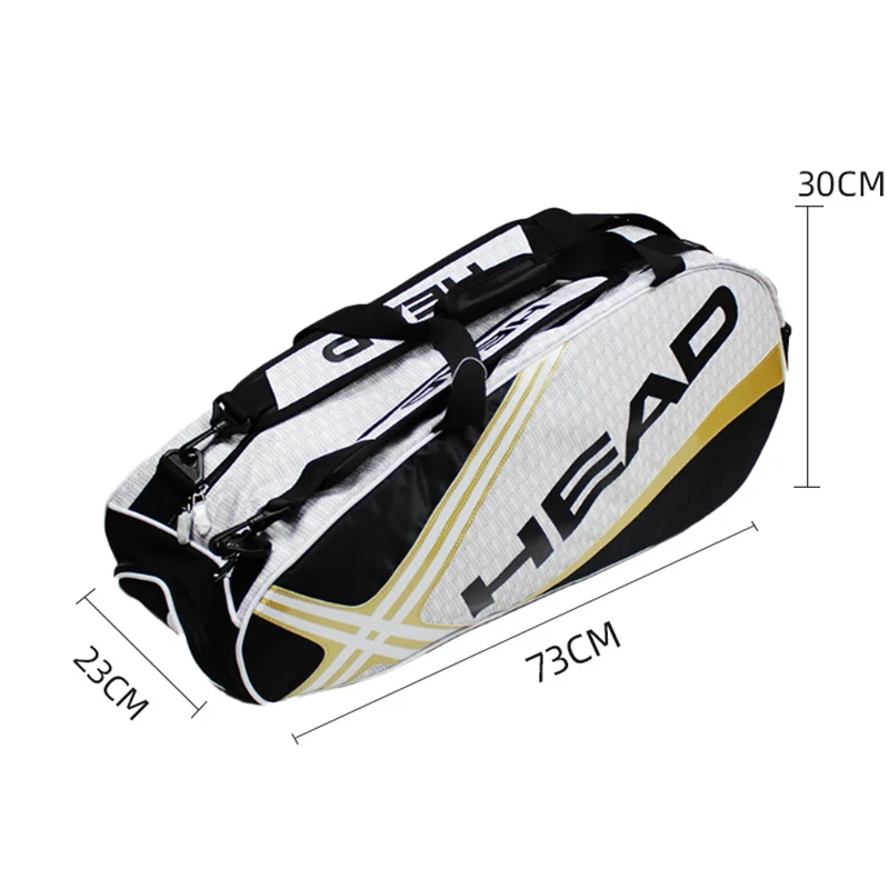 HEAD Tennis Rackets Bag Large Capacity Tennis Backpack 6-9 Pieces Badminton Gymbag Squash Racquet Bag With Separated Shoes Bag