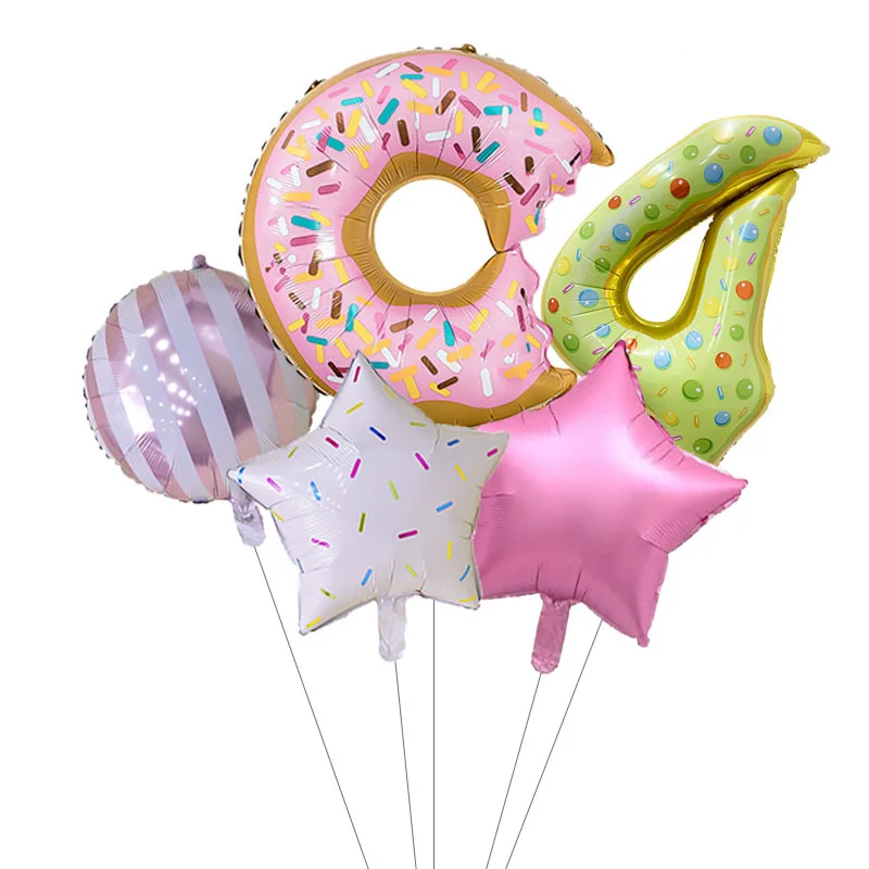 

New Candy Doughnut Number Set 32 Inch Aluminum Foil Children's Anniversary Birthday Party Decoration