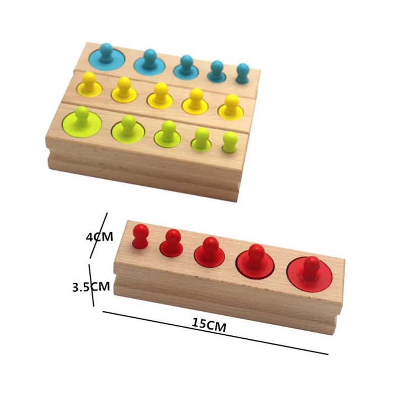 Baby Montessori Educatief Houten Speelgoed Kleurrijke Socket Cilinder Blok Set Voor Kinderen Educatief Voorschoolse Vroeg Leren Speelgoed