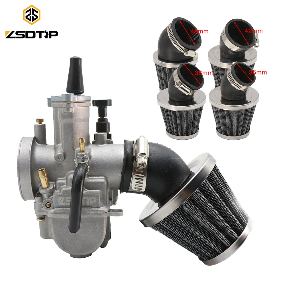 ZSDTRP Universal Motorcycle Air Filter Fit For 50 110 125 140CC Pit Dirt Bike Motorcycle Scooter Motorcycle Elbow Air Filter