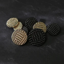 10szt 15/20/25mm Vintage Woven Metal Buttons for Sewing Black Gold Decorative Buttons for Clothing Fashion Jacket Buttons 20mm