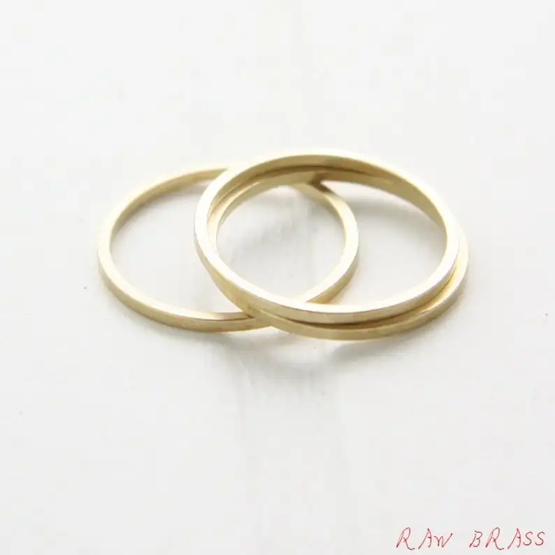 Solid Brass Flat CLOSED Ring - Link - Loop 18x1mm (3023C)