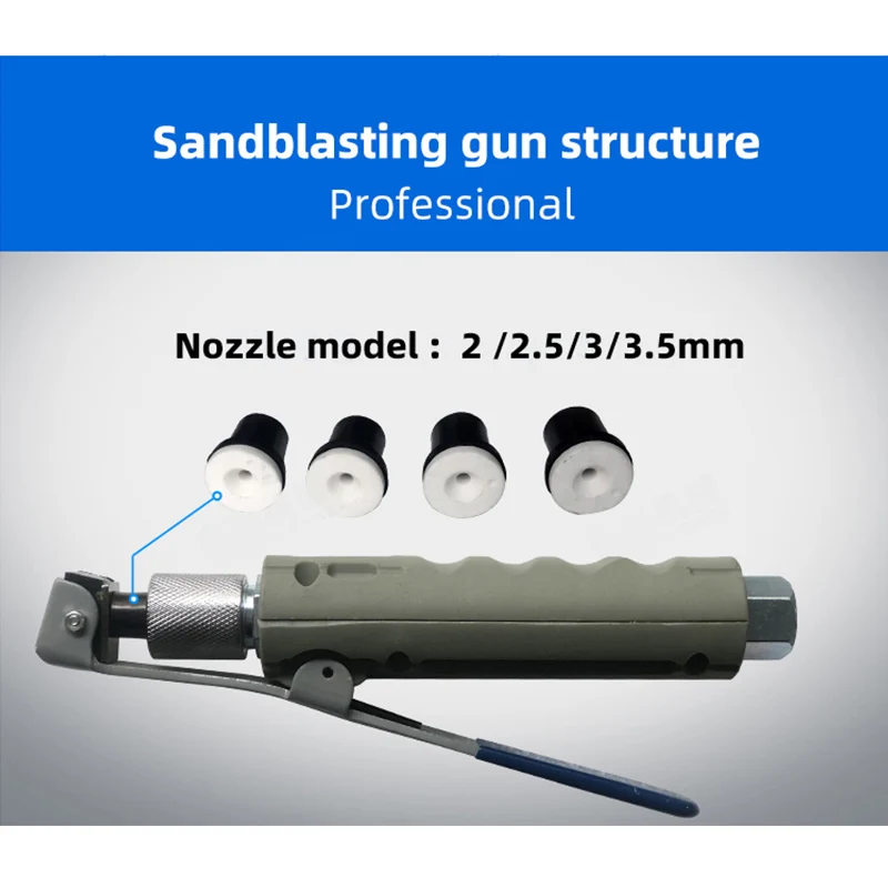 Imagem -02 - Móvel Galão Pneumático Jateamento Arma Kit Máquina de Jateamento com Bicos Areia Blaster Bocal