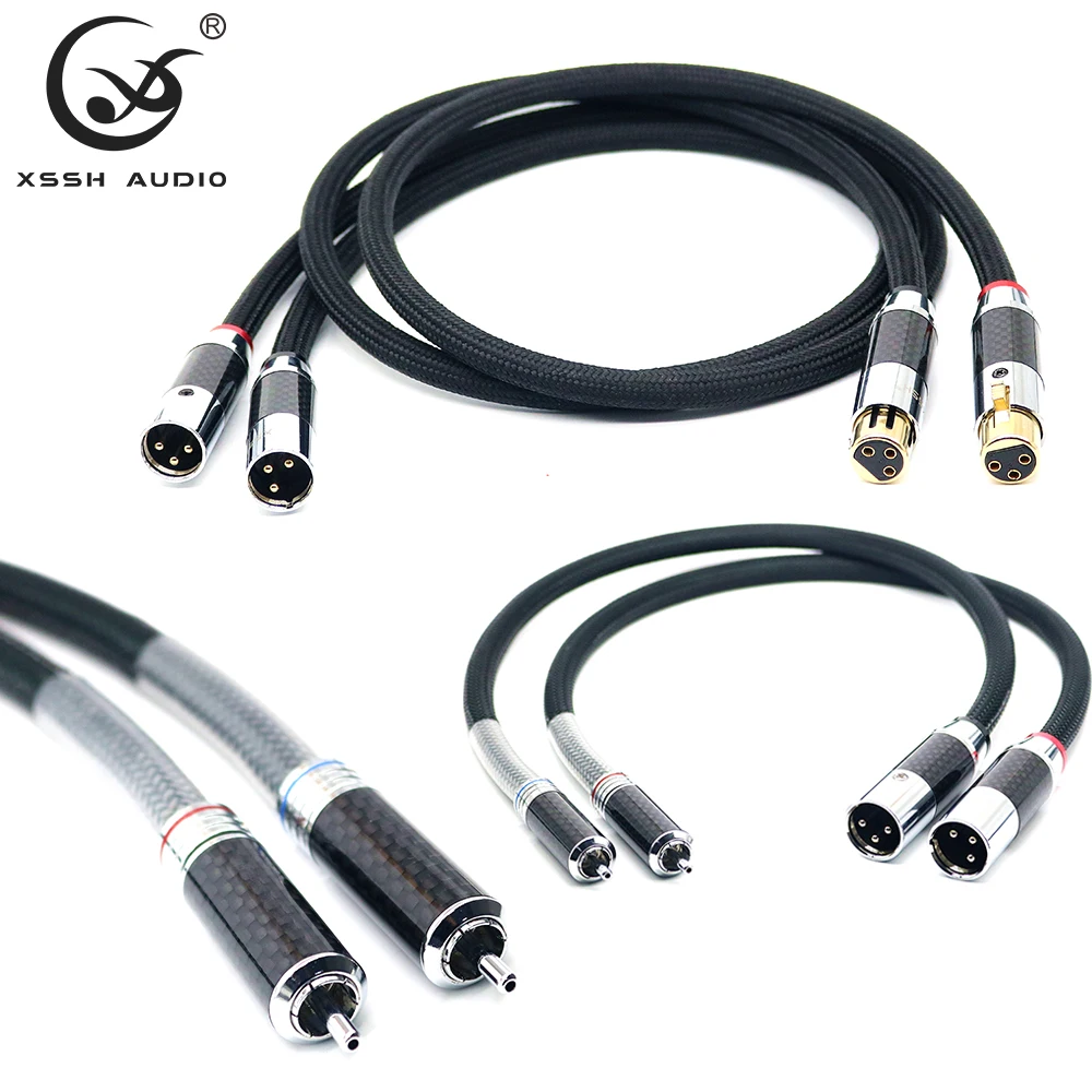 RCA Cords YIVO XSSH Hi-end HIFI FA-220 PVC 2 Core Pure Copper OFC PCOCC Gold Female XLR to Male XLR  Plug Audio Cables Wire Line