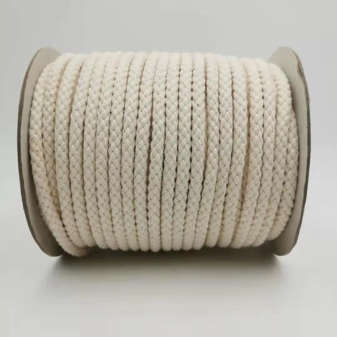 braided cord - cotton braided rope diamond style 10mm natural white for macrame bag artisan designer