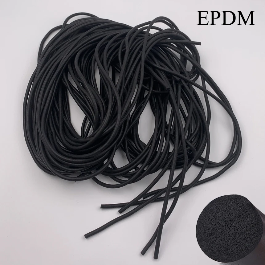 1.5mm 2mm 3mm 4mm 5mm 6mm OD Outside Diameter EPDM Rubber Door Car Damper Sponge Rope Round O Ring Solid Foaming Sealing Strip