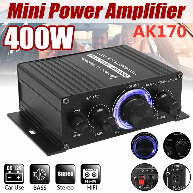 AK35 800 ワットホームパワーアンプ 2 チャンネル Bluetooth 5.0