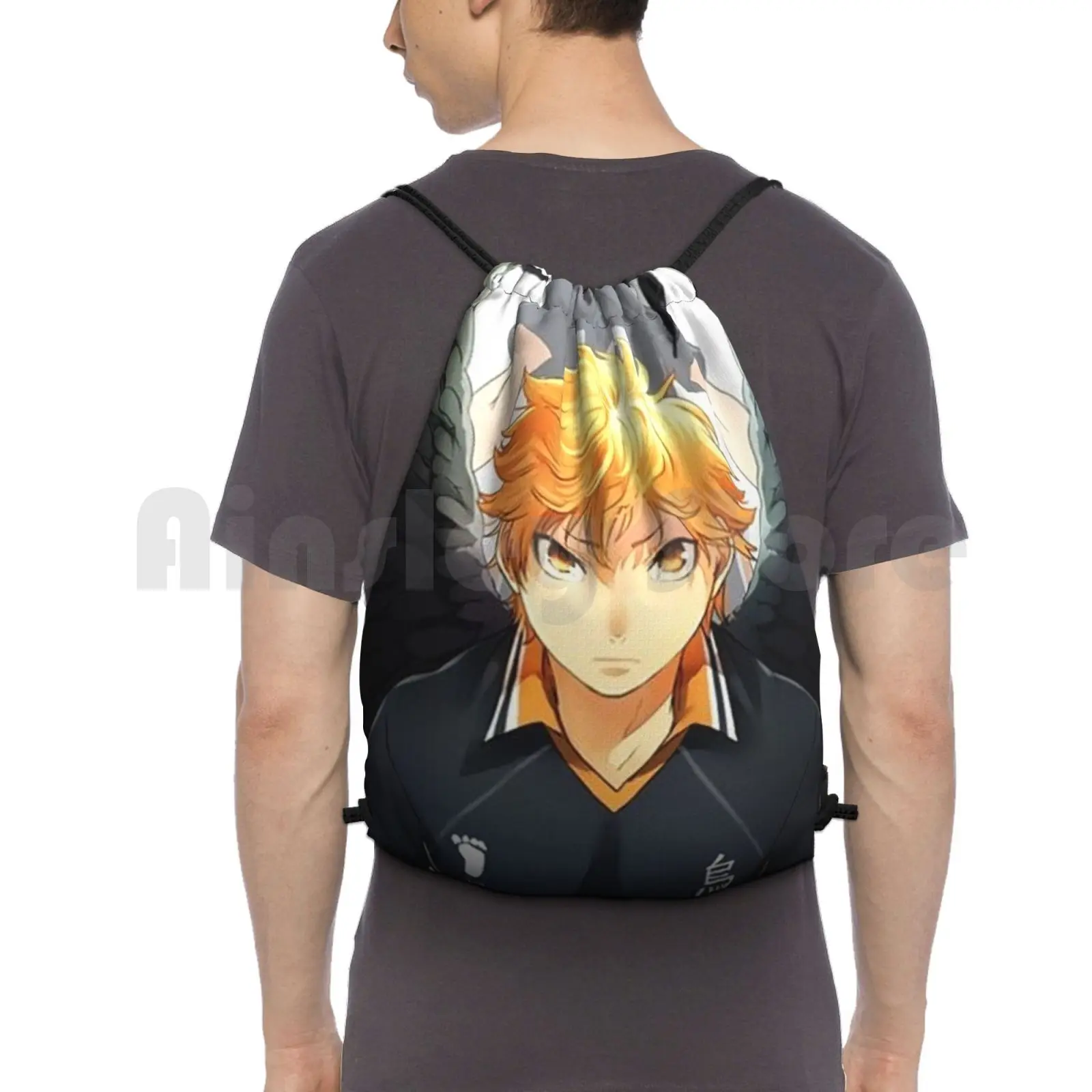 Hinata & ; Kageyama Backpack Drawstring Bag Riding Climbing Gym Bag Haikyu Kurasuno Hinata Shoyo Shoyou Tobio