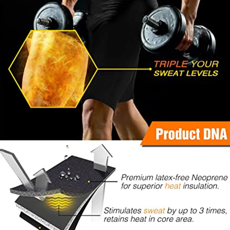 Los hombres sudor Sauna pantalones Thermo adelgazamiento muslo barriga Shaper Control pantalones cortos de cintura alta ropa interior ropa de cuerpo