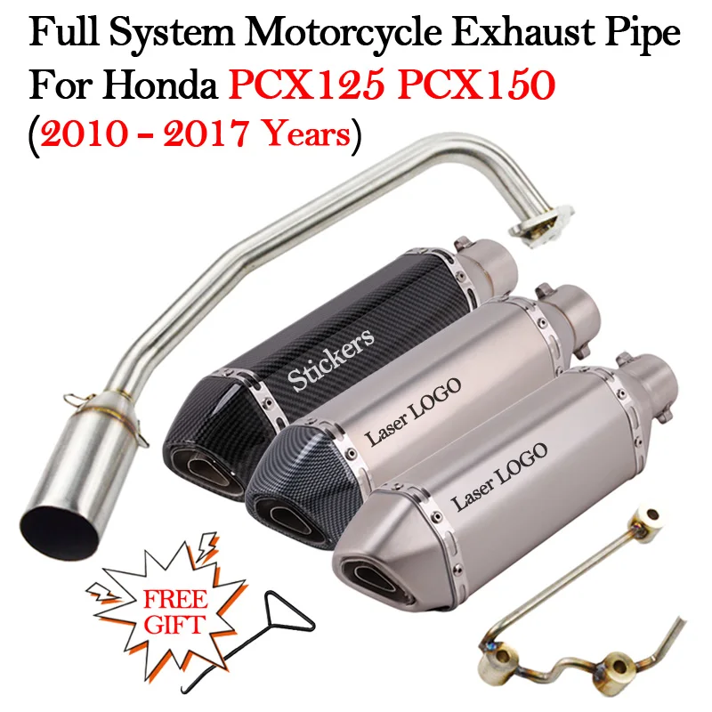 Full System Exhaust For Honda PCX125 PCX150 PCX 125 150 2011 - 2014 2015 2016 2017 Escape Moto Muffler DB Killer Front Link Pipe