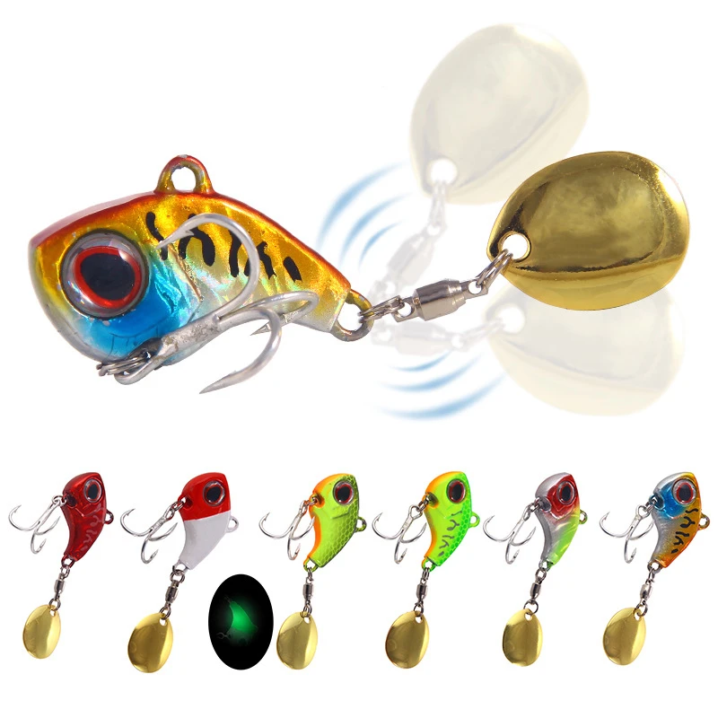 Metal VIB Lure 9g 13 g 16g 22g Fishing Lure Sinking Rotating Spoon Tail Crankbait Vibration Wobbler Pesca Fishing Tackle