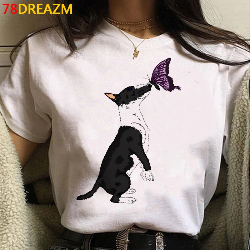 French Bulldog Bull Terrier summer top clothes women japanese couple clothes couple harajuku kawaii summer top clothes tumblr