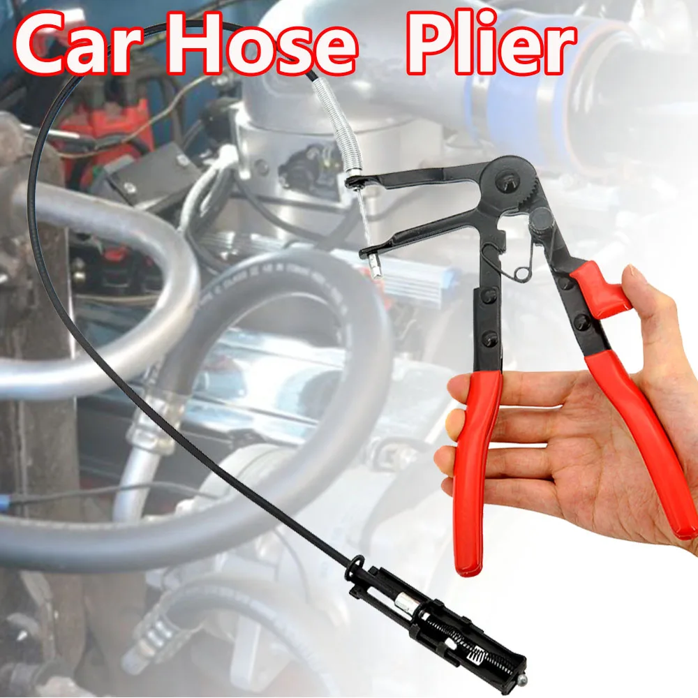 Auto Vehicle Car Repairs Bent Hose Clip Clamp Pliers Hand Tools Cable Type Flexible Wire Long Reach Fuel Oil Water Pipe Removal