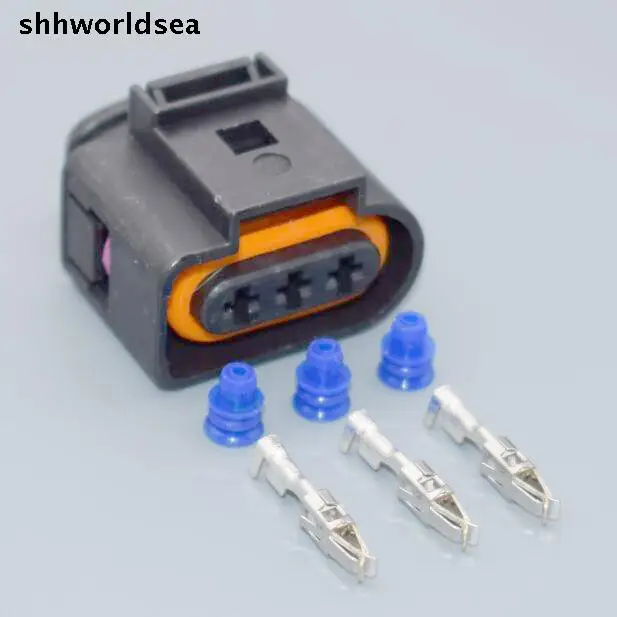 shhworldsea 5/10/20/50/100sets 3 Way 3.5mm, 1-row, Coding I Sealed Female Electrical Ct-03 VW connectors 1J0 973 723 1J0973723