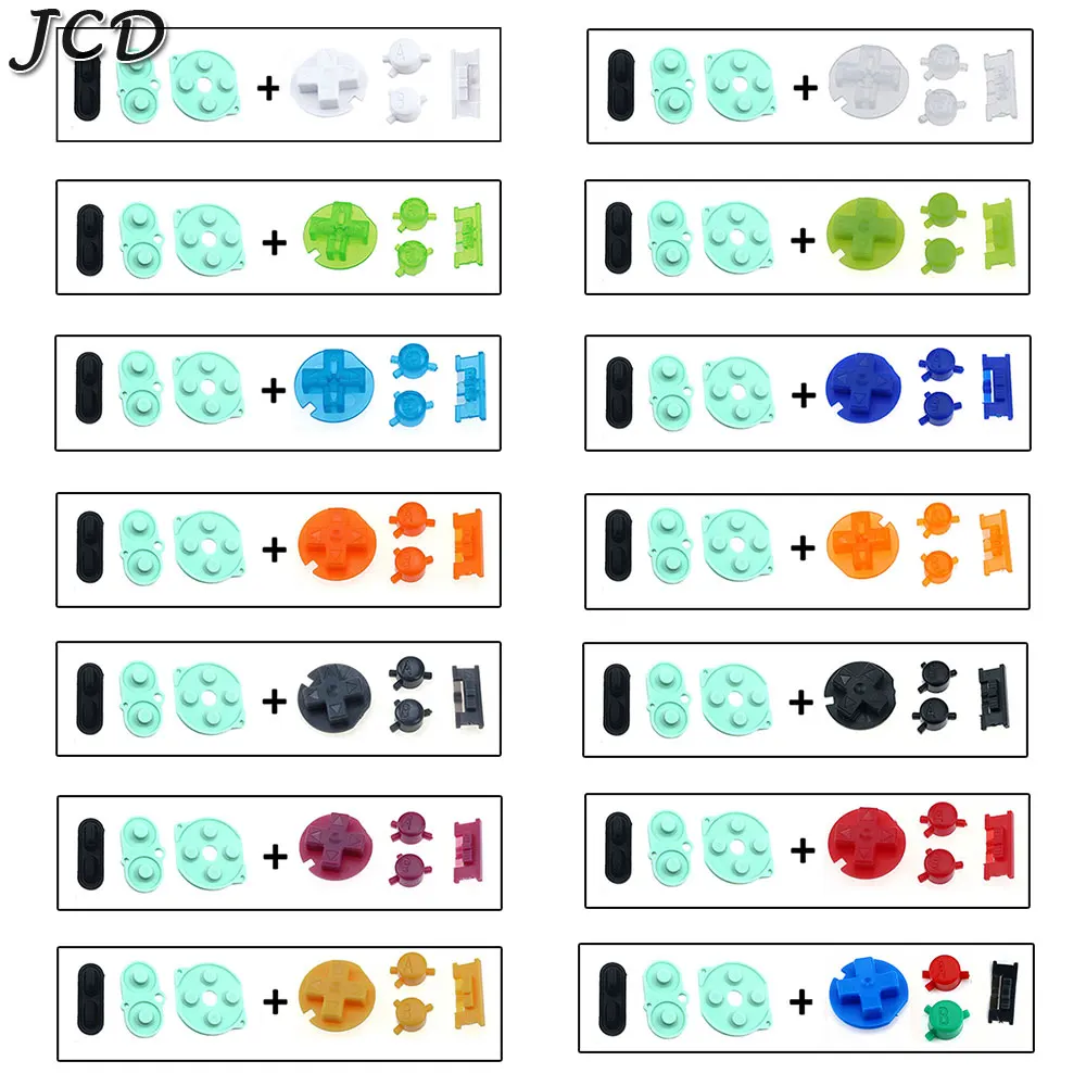 JCD For Game Boy Color  Silicone Rubber Pad Conductive  Button For GBC Power On Off Button AB Buttons D Pads