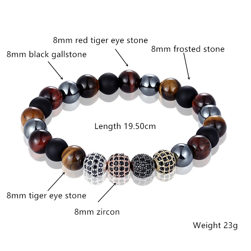 2020 Fashion Tiger Eye Hematite Black Obsidian Beads bracelet 8mm Natural stone Bracelet Men\'s Bracelet Women Bracelet Pulseira