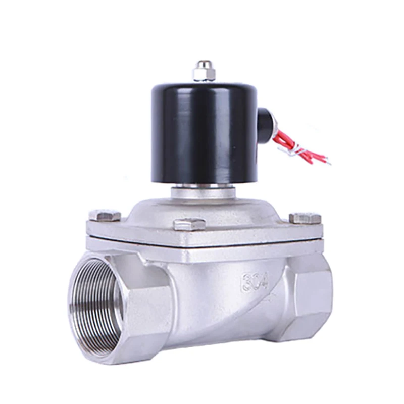 2 "Edelstahl Normalerweise Geschlossen Magnetventil Pipeline steuerschalter ventil wasser ventil Für Wasser Öl Luft 220 V – Detail 10
