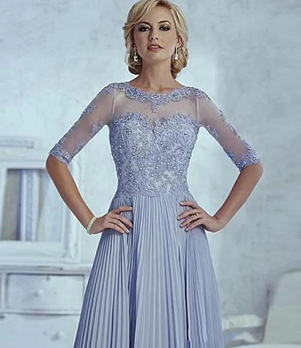 2022 elegante mãe da noiva vestidos meia manga apliques moda feita sob encomenda elegante uma linha vestido de festa de casamento