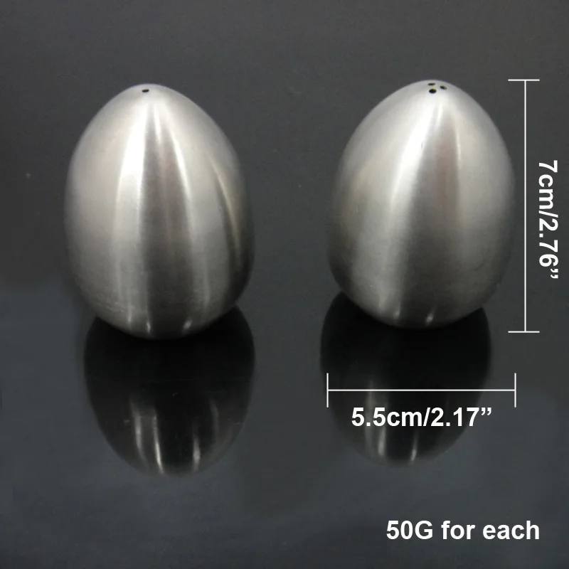 1 Pcs Durable Stainless Steel Egg-Shaped Salt Pepper Shaker Table Server Kitchen Tool xobw